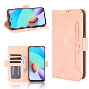 For Xiaomi Redmi 10 Skin Feel Calf Pattern Horizontal Flip Leather Case with Holder & Card Slots & Photo Frame(Pink)