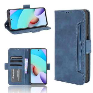 For Xiaomi Redmi 10 Skin Feel Calf Pattern Horizontal Flip Leather Case with Holder & Card Slots & Photo Frame(Blue)