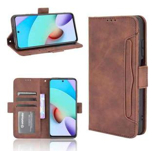 For Xiaomi Redmi 10 Skin Feel Calf Pattern Horizontal Flip Leather Case with Holder & Card Slots & Photo Frame(Brown)