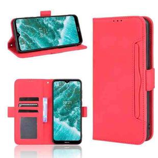 For Nokia C30 Skin Feel Calf Pattern Horizontal Flip Leather Case with Holder & Card Slots & Photo Frame(Red)