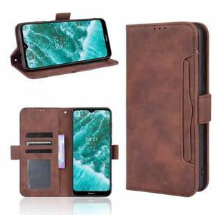 For Nokia C30 Skin Feel Calf Pattern Horizontal Flip Leather Case with Holder & Card Slots & Photo Frame(Brown)