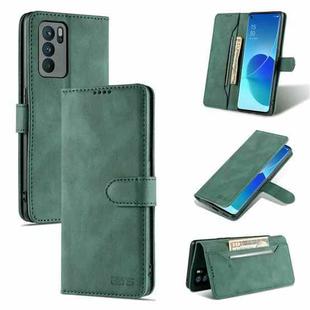 For OPPO Reno6 5G AZNS Dream II Skin Feel PU+TPU Horizontal Flip Leather Case with Holder & Card Slots & Wallet(Green)