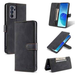 For OPPO Reno6 Pro 5G AZNS Dream II Skin Feel PU+TPU Horizontal Flip Leather Case with Holder & Card Slots & Wallet(Black)