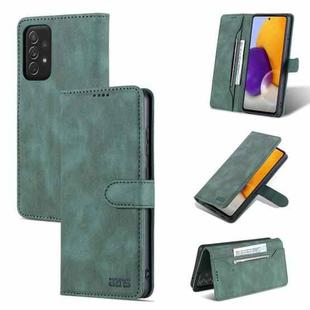 For Samsung Galaxy A72 5G / 4G AZNS Dream II Skin Feel PU+TPU Horizontal Flip Leather Case with Holder & Card Slots & Wallet(Green)