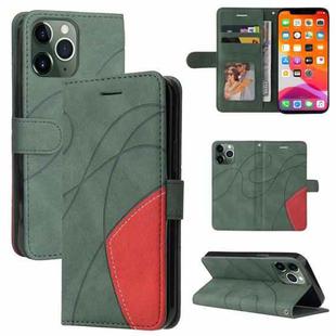 For iPhone 13 Pro Max Dual-color Splicing Horizontal Flip PU Leather Case with Holder & Card Slots & Wallet (Green)