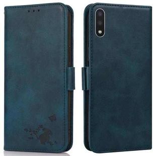 For Samsung Galaxy A01 Embossed Cat Butterflies Pattern Horizontal Flip Leather Case with Card Slot & Holder & Wallet(Green)