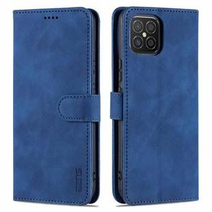 For Huawei nova 8 SE AZNS Skin Feel Calf Texture Horizontal Flip Leather Case with Card Slots & Holder & Wallet(Blue)