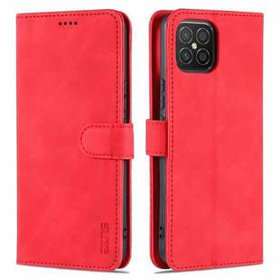 For Huawei nova 8 SE AZNS Skin Feel Calf Texture Horizontal Flip Leather Case with Card Slots & Holder & Wallet(Red)