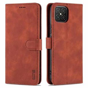 For Huawei nova 8 SE AZNS Skin Feel Calf Texture Horizontal Flip Leather Case with Card Slots & Holder & Wallet(Brown)