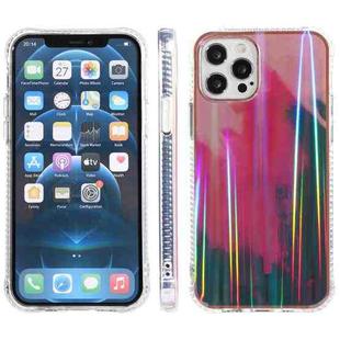 For iPhone 13 mini IMD Process Rendering Watercolor Aurora Pattern TPU + PC Shockproof Case (Purple)