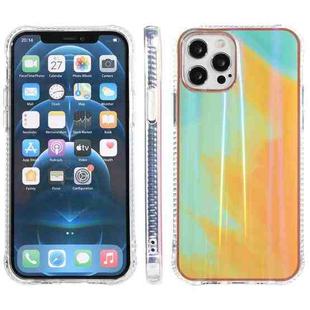 For iPhone 13 Pro Max IMD Process Rendering Watercolor Aurora Pattern TPU + PC Shockproof Case (Yellow)