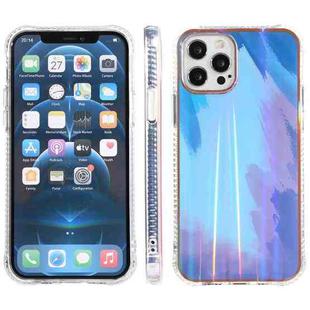 IMD Process Rendering Watercolor Aurora Pattern TPU + PC Shockproof Case For iPhone 13 Pro Max(Blue)