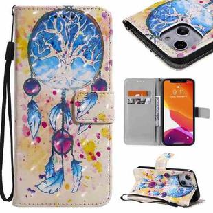 For iPhone 13 mini 3D Painted Pattern Horizontal Flip Leather Case with Holder & Card Slots & Wallet (Wind Chimes)