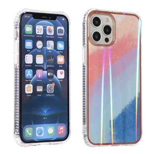 Aurora Cloud Electroplating Gold Edge Double-sided IMD Pattern TPU Case For iPhone 13 mini(Pink Blue)