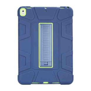 C5 Four Corners Shockproof Silicone + PC Protective Case with Holder For iPad Air 3 10.5 2019 / iPad Pro 10.5(Navy Blue + Lemon Yellow)