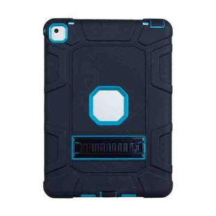 C5 Four Corners Shockproof Silicone + PC Protective Case with Holder For iPad Pro 9.7(Black + Blue)