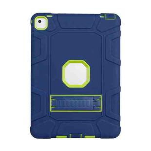 C5 Four Corners Shockproof Silicone + PC Protective Case with Holder For iPad Pro 9.7(Navy Blue + Lemon Yellow)