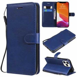 For iPhone 13 Pro Max Pure Color Horizontal Flip Leather Case with Holder & Card Slots & Wallet & Lanyard (Blue)