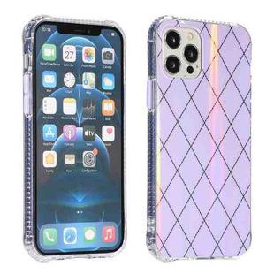 For iPhone 13 mini Laser Aurora Rhombic Grid TPU Protective Case (Purple)