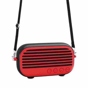 New Rixing NR-3000M Bluetooth 5.0 Portable Karaoke Wireless Bluetooth Speaker with Microphone & Shoulder Strap(Red)