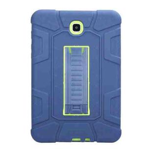 For Samsung Galaxy Tab A 8.0 2015 C5 Four Corners Shockproof Silicone + PC Protective Case with Holder(Navy Blue + Lemon Yellow)