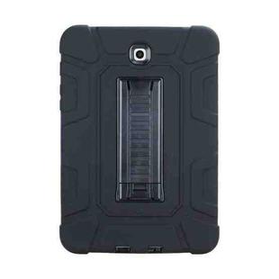 For Samsung Galaxy Tab S2 8.0 T710 C5 Four Corners Shockproof Silicone + PC Protective Case with Holder(Black)