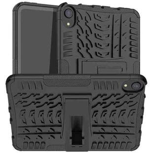 For iPad mini 6 Tire Texture TPU + PC Shockproof Tablet Case with Holder(Black)