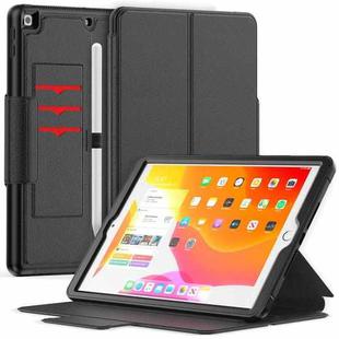 Litchi Texture Horizontal Flip PU Leather Case with Holder & Card Slots & Sleep / Wake-up Function & Pen Slot For iPad 10.2 2021 / 2020 / 2019(Black)