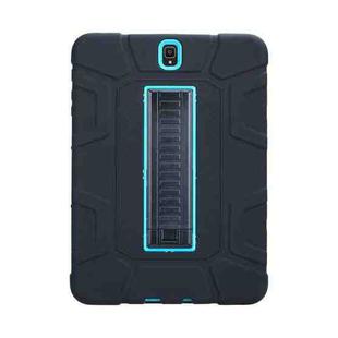 For Samsung Galaxy Tab S3 9.7 T820 C5 Four Corners Shockproof Silicone + PC Protective Case with Holder(Black + Blue)