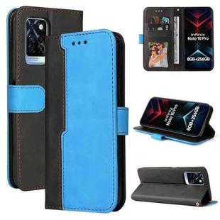 For Infinix Note 10 Pro / 10 Pro NFC Business Stitching-Color Horizontal Flip PU Leather Case with Holder & Card Slots & Photo Frame(Blue)