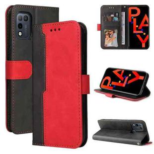 For Infinix Hot 10 Play Business Stitching-Color Horizontal Flip PU Leather Case with Holder & Card Slots & Photo Frame(Red)