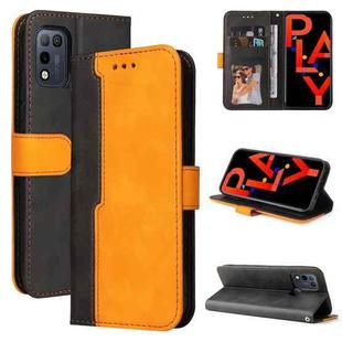 For Infinix Hot 10 Play Business Stitching-Color Horizontal Flip PU Leather Case with Holder & Card Slots & Photo Frame(Orange)