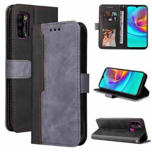 For Infinix Hot 9 Play Business Stitching-Color Horizontal Flip PU Leather Case with Holder & Card Slots & Photo Frame(Grey)