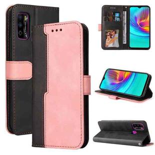 For Infinix Hot 9 Play Business Stitching-Color Horizontal Flip PU Leather Case with Holder & Card Slots & Photo Frame(Pink)