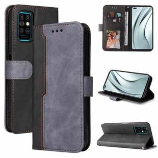 For Infinix Note 8 Business Stitching-Color Horizontal Flip PU Leather Case with Holder & Card Slots & Photo Frame(Grey)