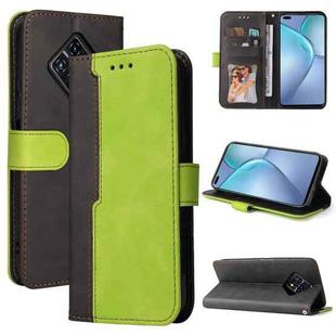 For Infinix Zero 8 Business Stitching-Color Horizontal Flip PU Leather Case with Holder & Card Slots & Photo Frame(Green)