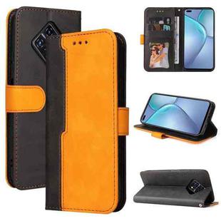 For Infinix Zero 8 Business Stitching-Color Horizontal Flip PU Leather Case with Holder & Card Slots & Photo Frame(Orange)