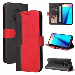 For Infinix Note 7 Business Stitching-Color Horizontal Flip PU Leather Case with Holder & Card Slots & Photo Frame(Red)