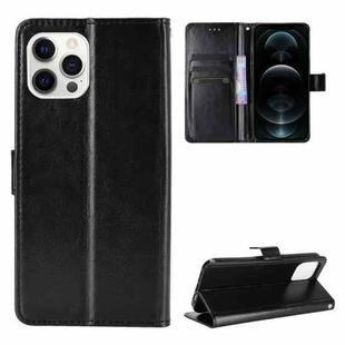 For iPhone 13 mini Crazy Horse Texture Horizontal Flip Leather Case with Holder & Card Slots & Lanyard (Black)