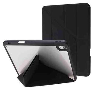 Deformation Transparent Acrylic Horizontal Flip PU Leather Case with Multi-folding Holder & Sleep / Wake-up Function & Pen Slot For iPad Air 2022 / 2020 10.9(Black)