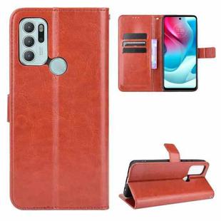 For Motorola Moto G60S Crazy Horse Texture Horizontal Flip Leather Case with Holder & Card Slots & Lanyard(Brown)