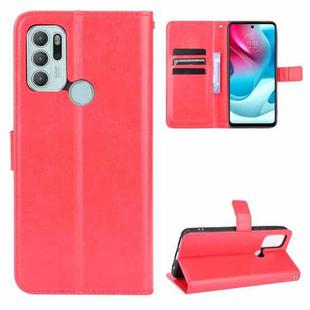 For Motorola Moto G60S Crazy Horse Texture Horizontal Flip Leather Case with Holder & Card Slots & Lanyard(Red)