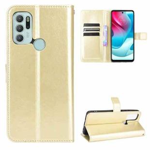 For Motorola Moto G60S Crazy Horse Texture Horizontal Flip Leather Case with Holder & Card Slots & Lanyard(Gold)
