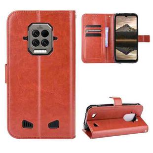 For Doogee S86 / S86 Pro Crazy Horse Texture Horizontal Flip Leather Case with Holder & Card Slots & Lanyard(Brown)
