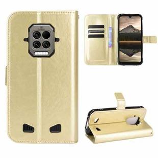 For Doogee S86 / S86 Pro Crazy Horse Texture Horizontal Flip Leather Case with Holder & Card Slots & Lanyard(Gold)