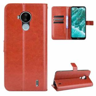 For Nokia C30 Crazy Horse Texture Horizontal Flip Leather Case with Holder & Card Slots & Lanyard(Brown)