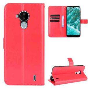 For Nokia C30 Crazy Horse Texture Horizontal Flip Leather Case with Holder & Card Slots & Lanyard(Red)