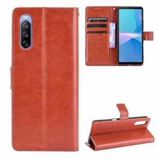 For Sony Xperia 10 III Crazy Horse Texture Horizontal Flip Leather Case with Holder & Card Slots & Lanyard(Brown)