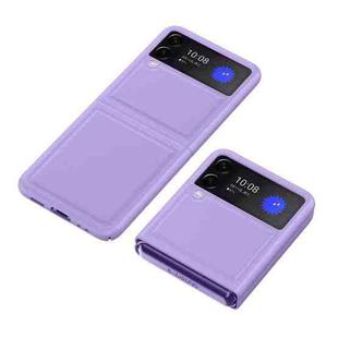 For Samsung Galaxy Z Flip3 5G Shock-resistant Plain Leather All-inclusive Protective Case(Purple)