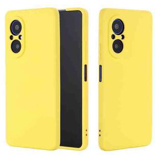 For Honor 50 SE Solid Color Liquid Silicone Dropproof Full Coverage Protective Case(Yellow)